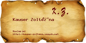 Kauser Zoltána névjegykártya